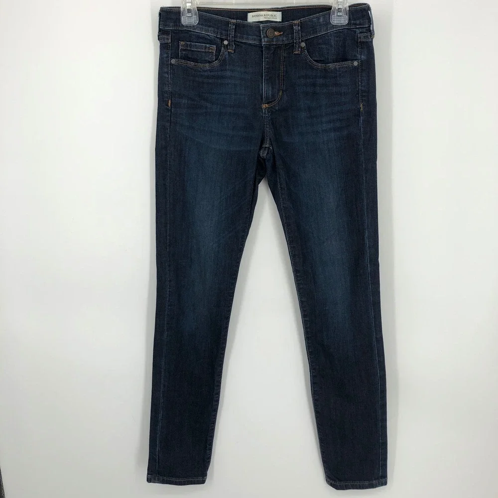 Banana Republic Womens Skinny Jeans Size 28‎ Dark Wash Premium Denim